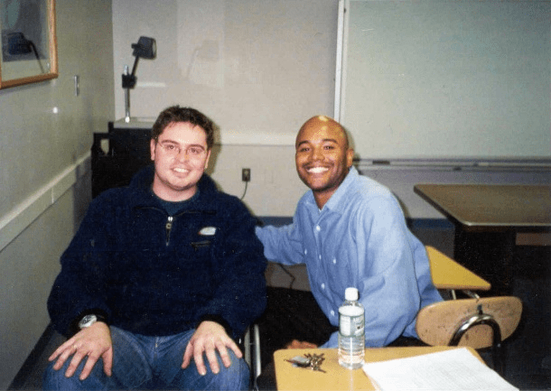 Richard and Professor Joseph in a classroom